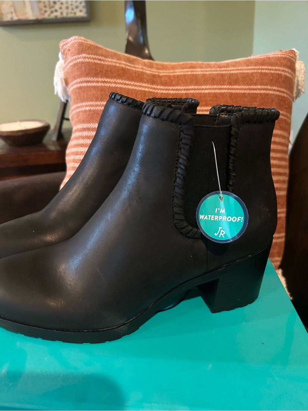NWT Jack Rogers PIPPA Black Leather Women Boots Shoes 9M